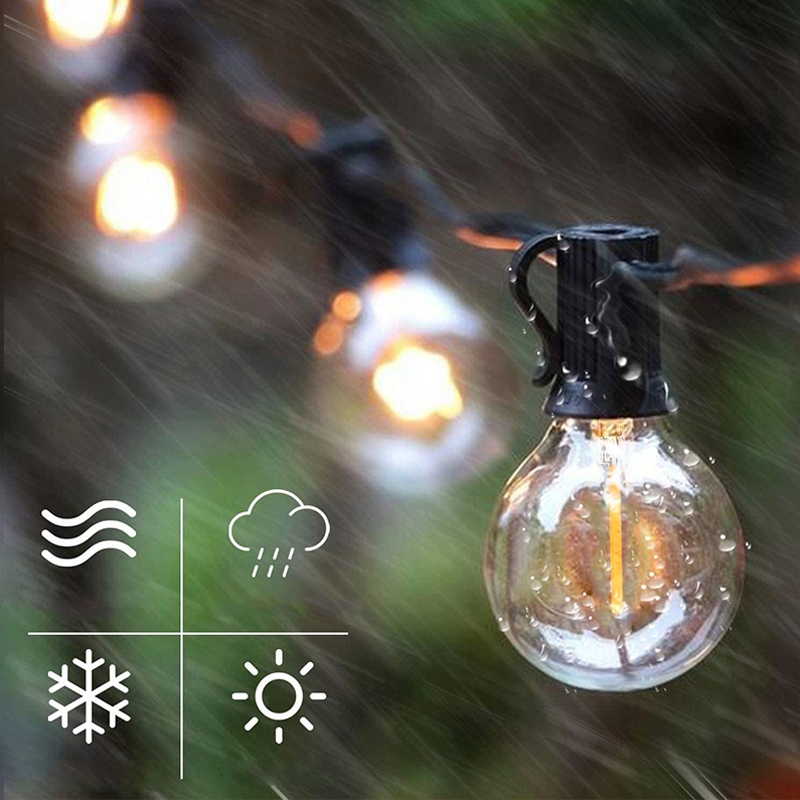 GIRLANDA SOLARNA LAMPKI ŁAŃCUCH ŚWIETLNY 10M 30+2 LED ŻARÓWKI G40 + PILOTA Długość 1520 cm