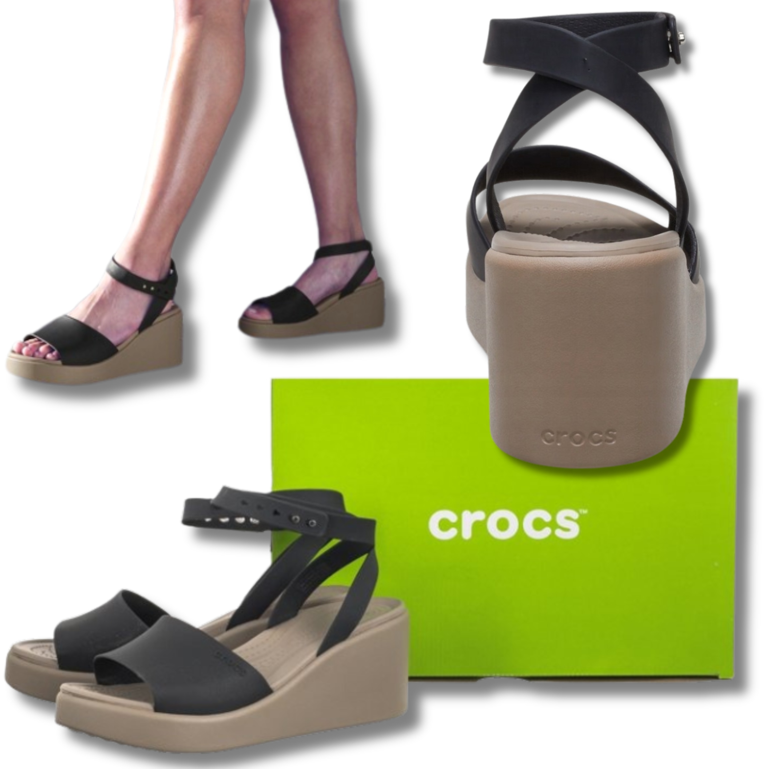Dámské Sandály Na Koturnu S Platformou Crocs, Pohodlné, Lehké, Módní, 41,5 W10