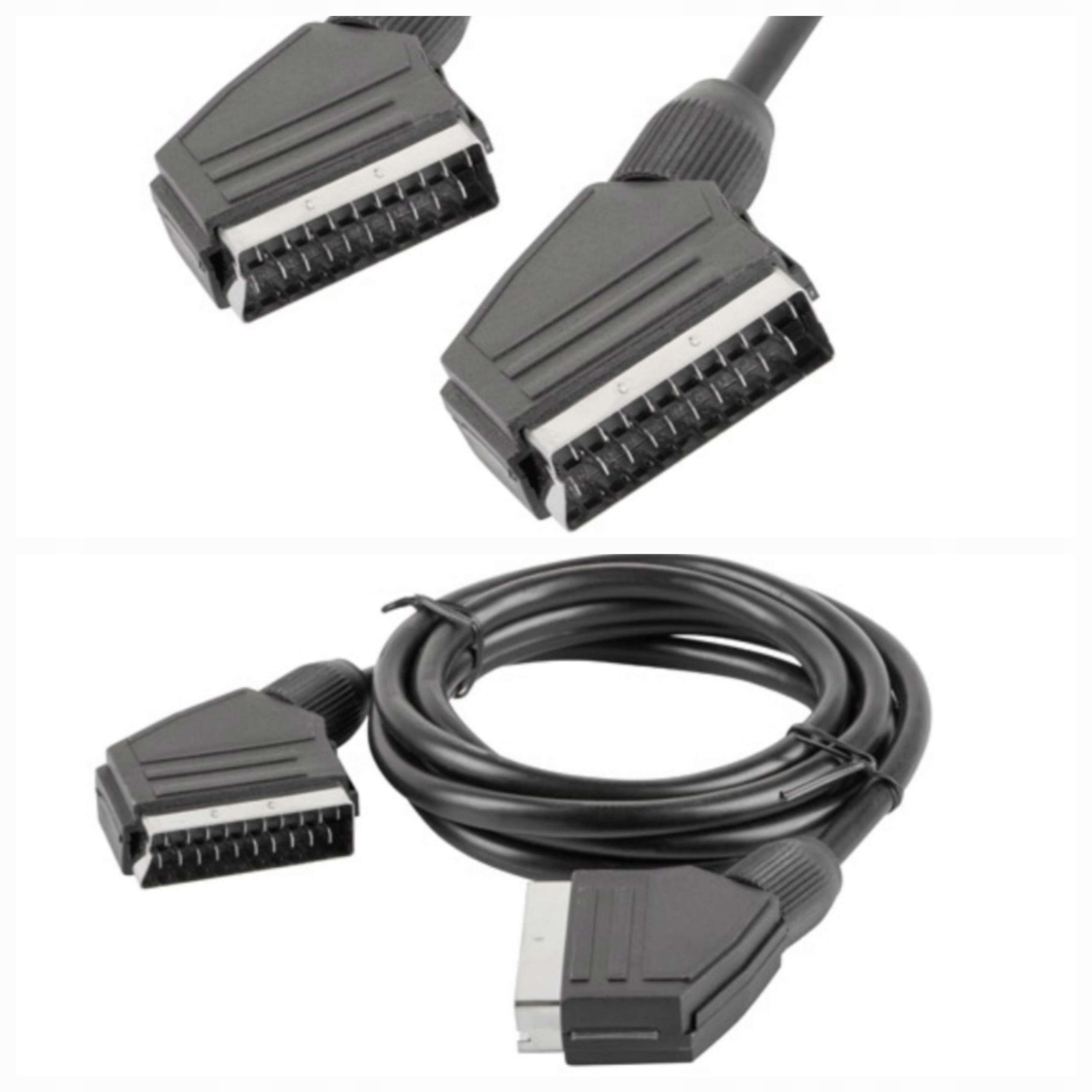 LANBERG kabel EURO - EURO 1,8m czarny męsko-męski do telewizora dekodera