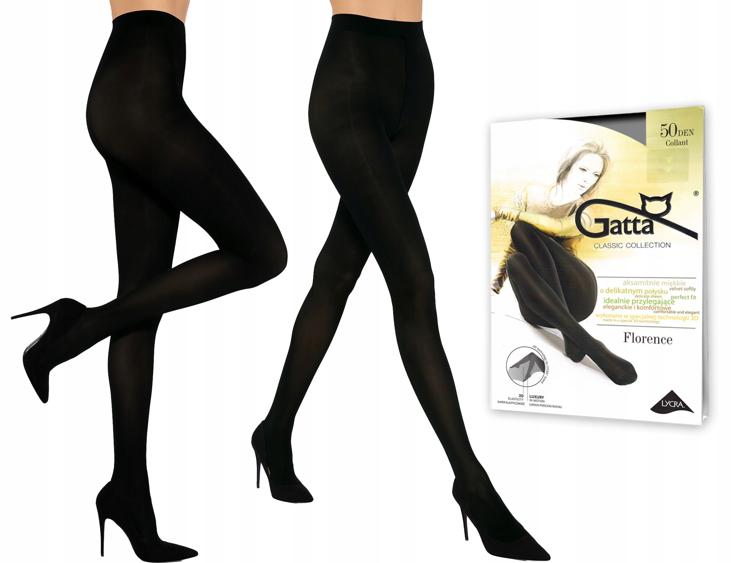

Rajstopy 3D Florence Gatta, 50 den, lycra nero 4-L