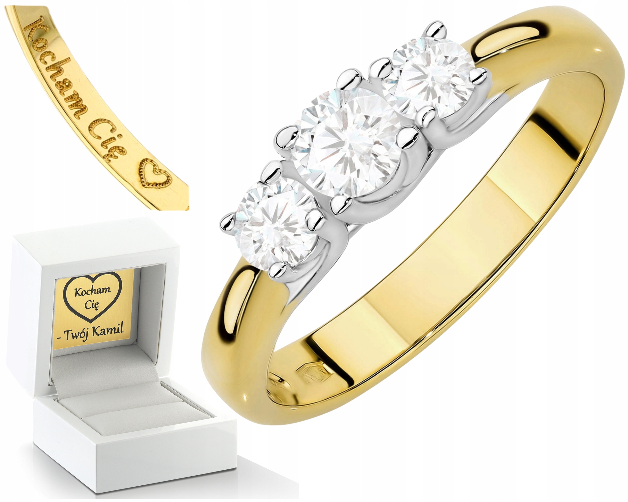 Bohatý Prstýnek Diamanty Lab Jako Dárek Drť 585 14K