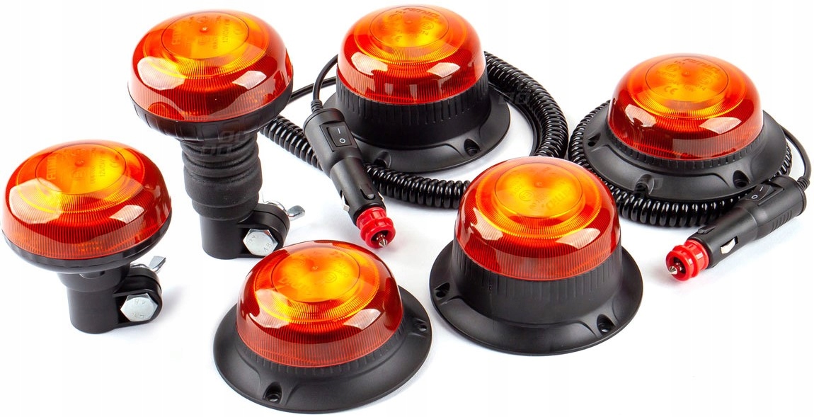 LAMPA OSTRZEGAWCZA DACHOWA KOGUT 18xLED 12-24V Kolor pomarańczowy