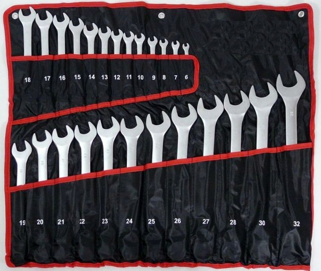 

Klucze Płaskie Oczkowe satynowane 25el 6-32mm Geko