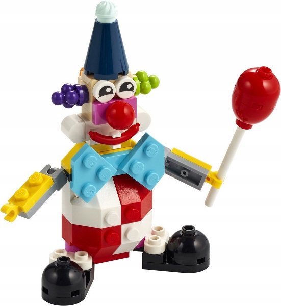 

Lego figurka ludzik Kolorowy klaun z balonikiem