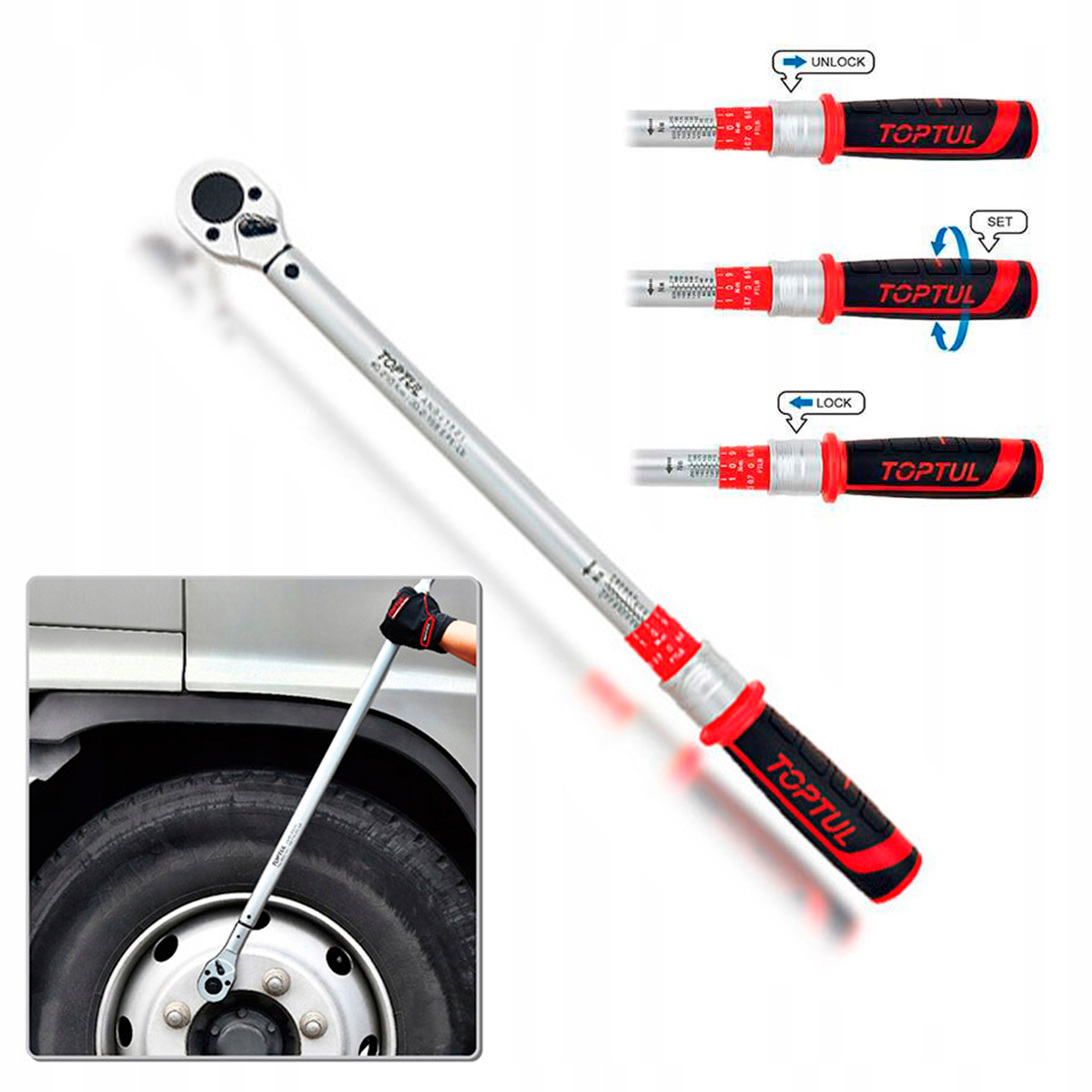 Momentový Kľúč 3/8" x 375 mm 20-110 Nm Toptul ANBV1211