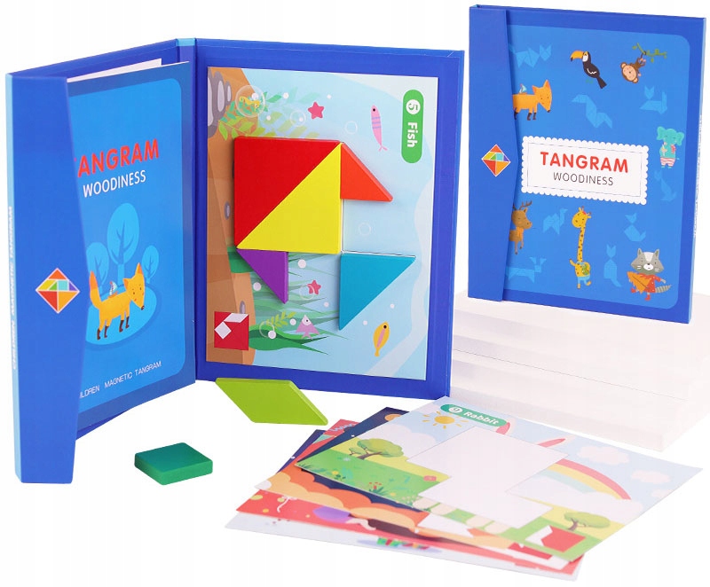 

Tangram Klocki Układania Montessori Gra Logiczna
