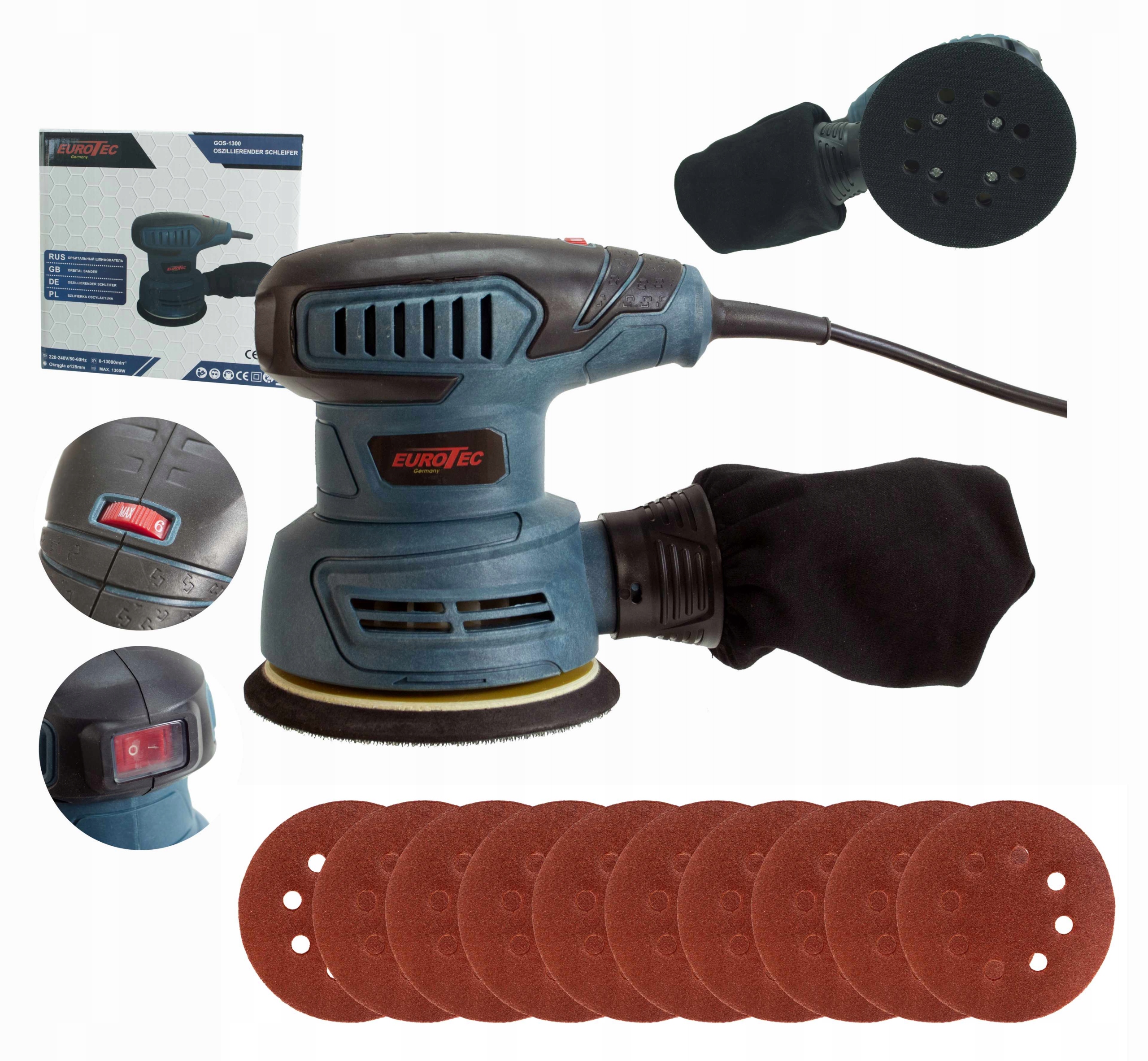 Szlifierka Oscylacyjna Elektryczna Do DREWNA10xPAPIER GOS-1300 Regulacja