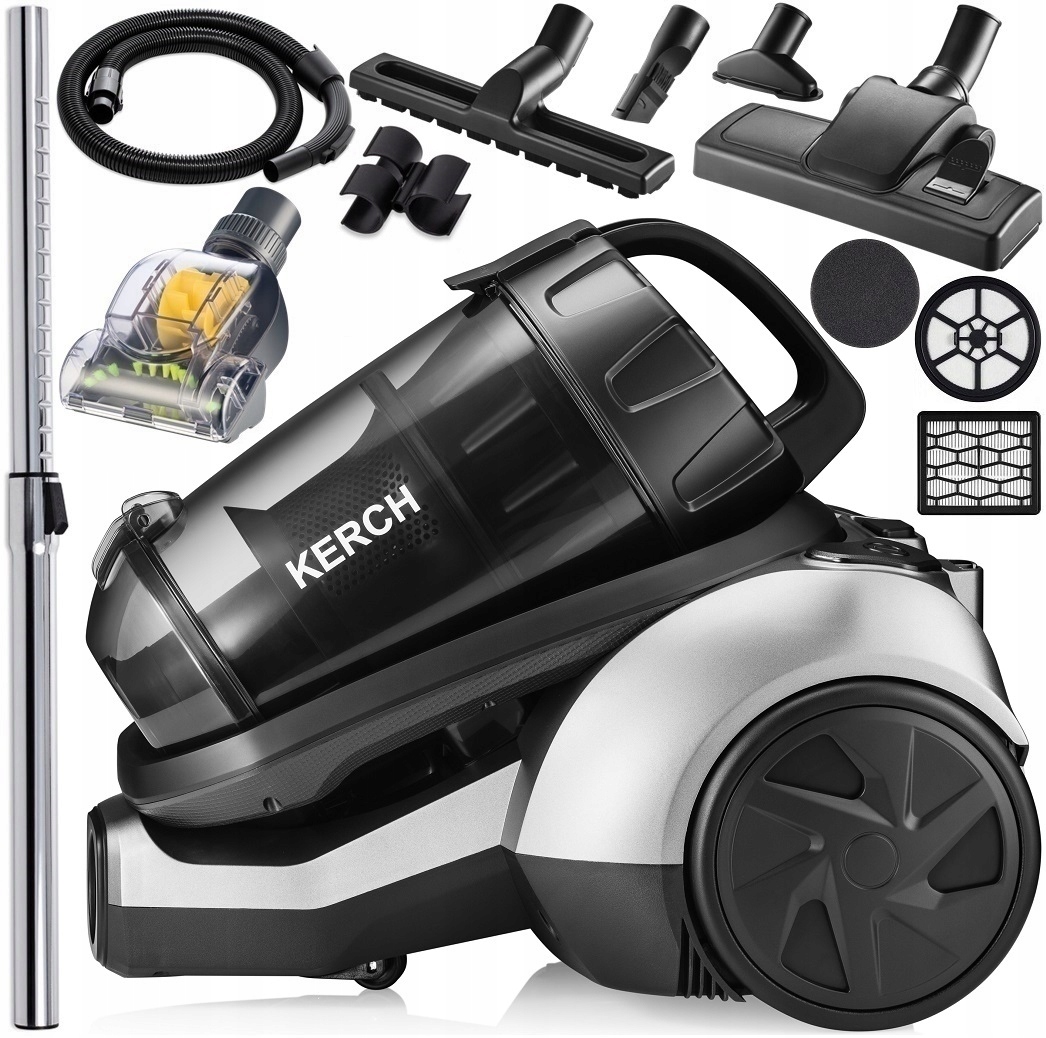 Odkurzacz Cyklonowy Bezworkowy Kerch Delta 4000W 3L +turboszczotk