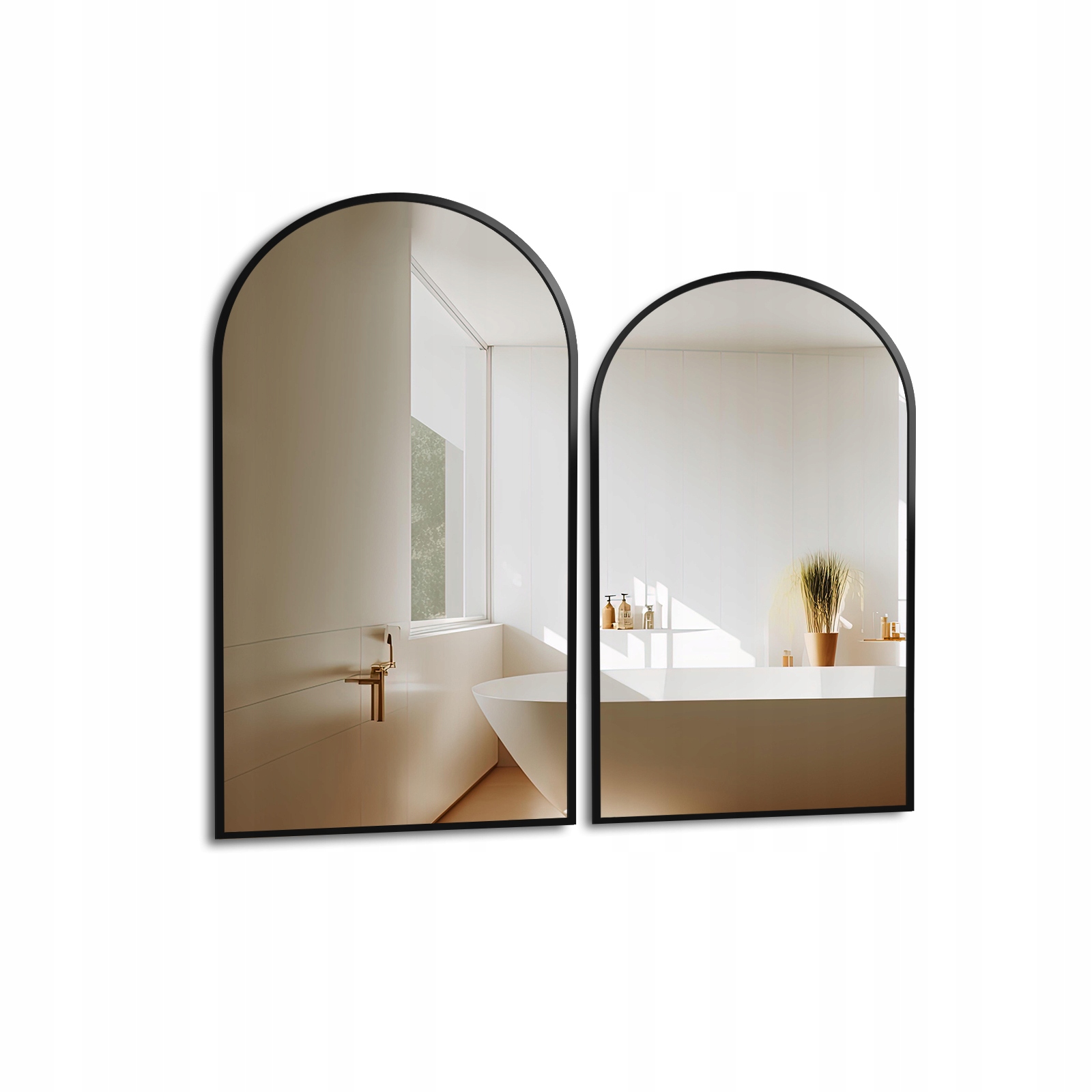 Sada zrcadel Domi II v černém rámu Mdf Slim 70x120 cm 70x140 cm