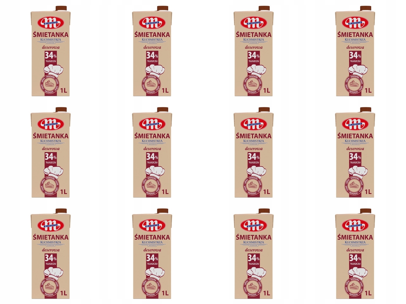 Levně 12 x 1 l Mlekovita Kuchyňská smetana 34% tuku Karton