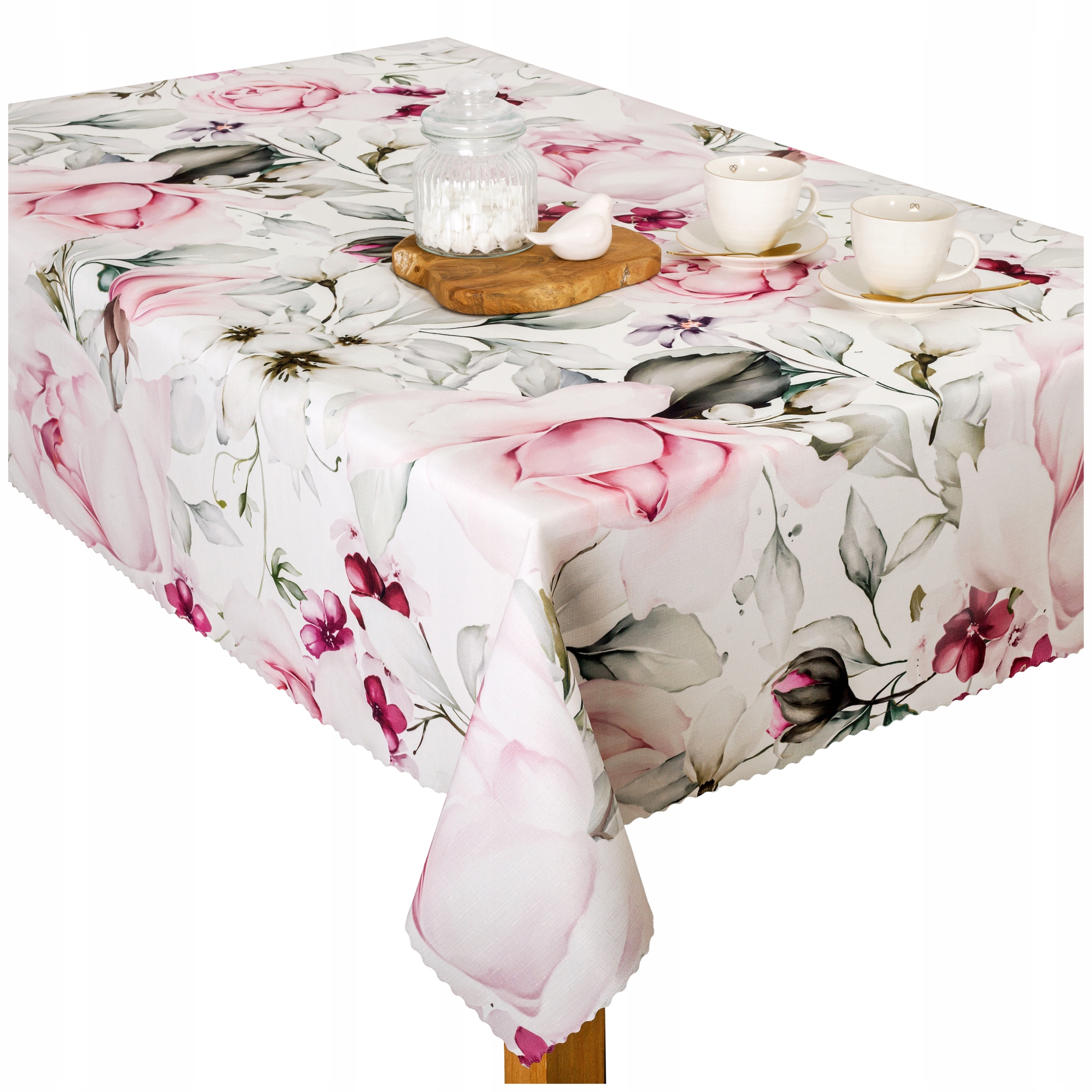 Obrus Plamoodporny w Kwiaty Elbrus Druk U3 Duże Róże 140x360 cm