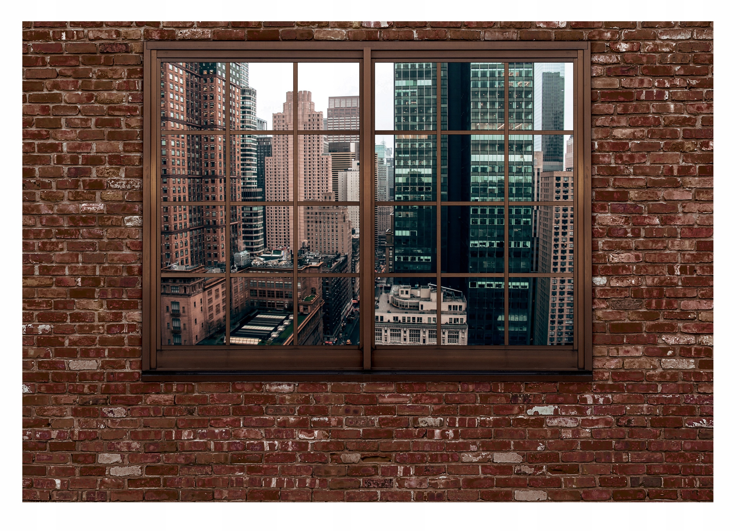 Fototapeta Pohľad Z Okna 3D New York Tehly 312x219