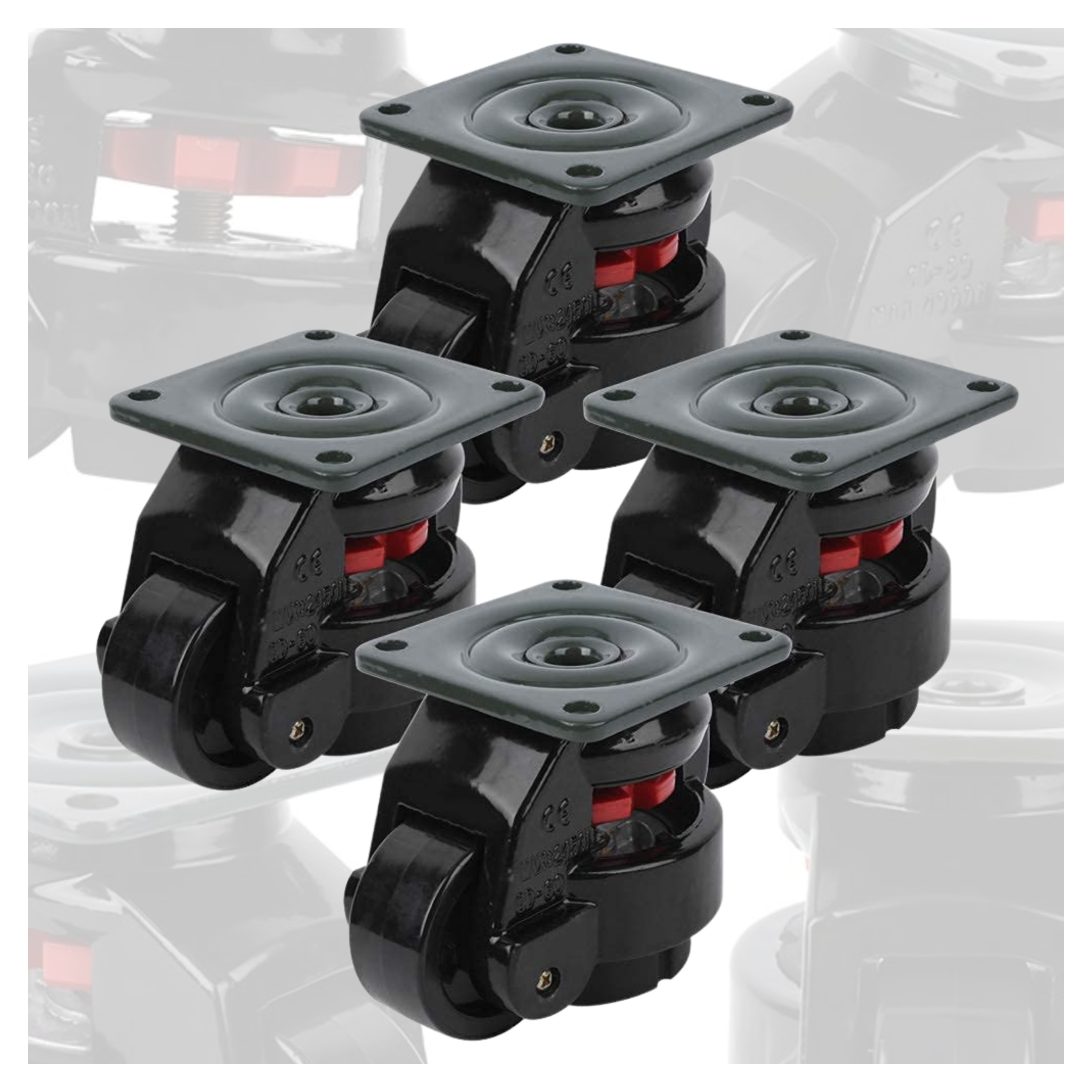 Otočná Kolečka 4 ks Vyrovnávací Pojízdná Kola Otočná Transportní Nábytková