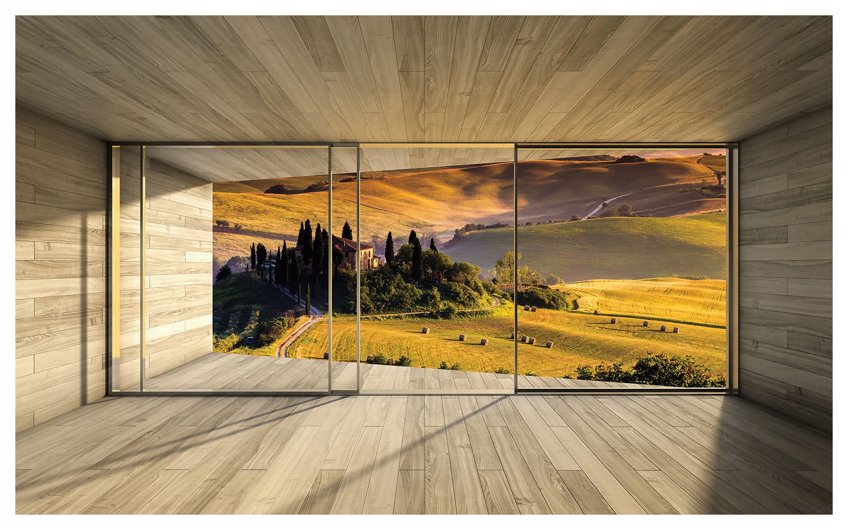 Fototapeta Toskánsko Ranní mlha cypřiše klidná vinylová 368x254 lepidlo