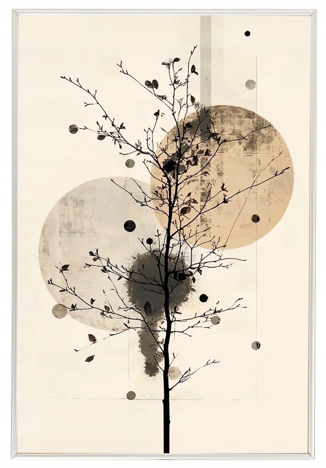 Plakát Rámeček Hliníková Grafika Geometrie Dřevo Zen Natura Béžová Hnědá 40x60