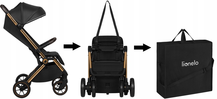 Lionelo Cloe wózek spacerowy Black Onyx Stelaż Aluminiowy