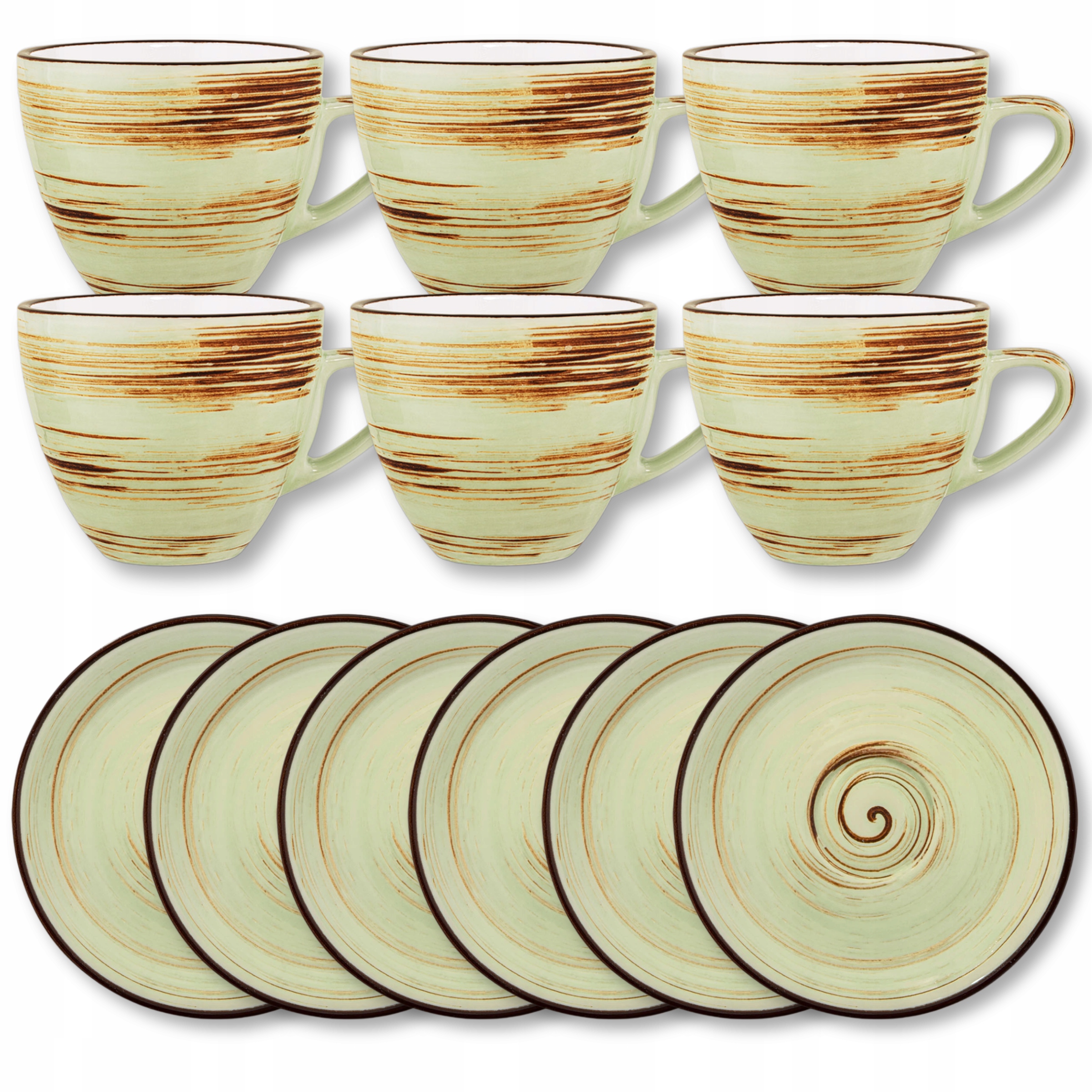 Šálka na kávu 110 ml s podšálkou 12 cm Wilmax Pistacjová 6 kusov