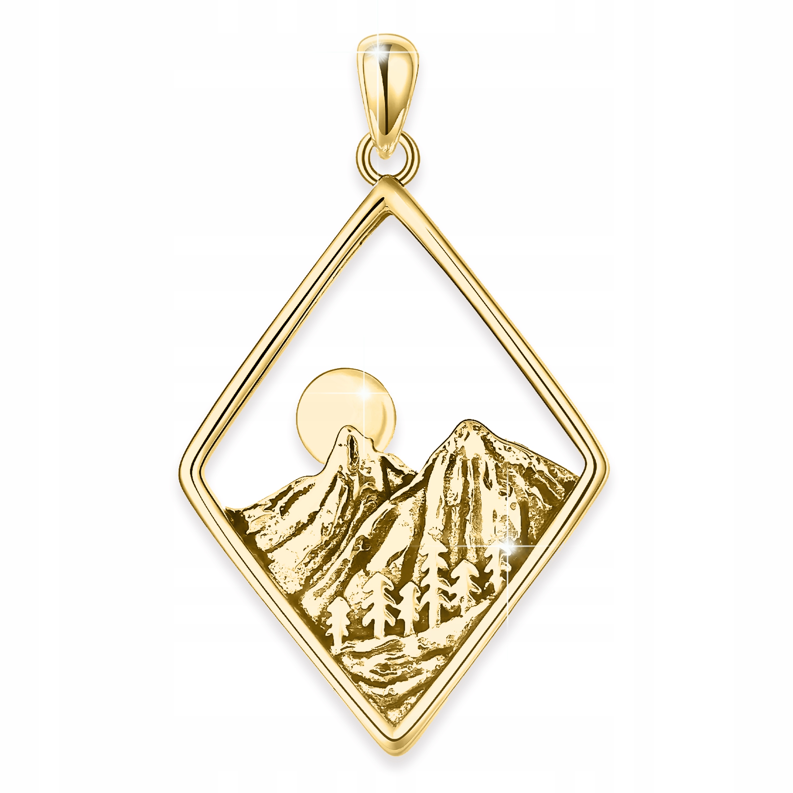 Zlatý přívěsek 925 s motivy Tater – Suvenýr Hory Tatry Zakopane Slunce