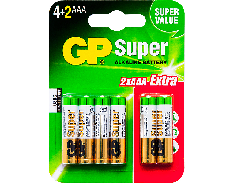 

6x Baterie Alkaline Gp Aaa Paluszki LR3 1,5V