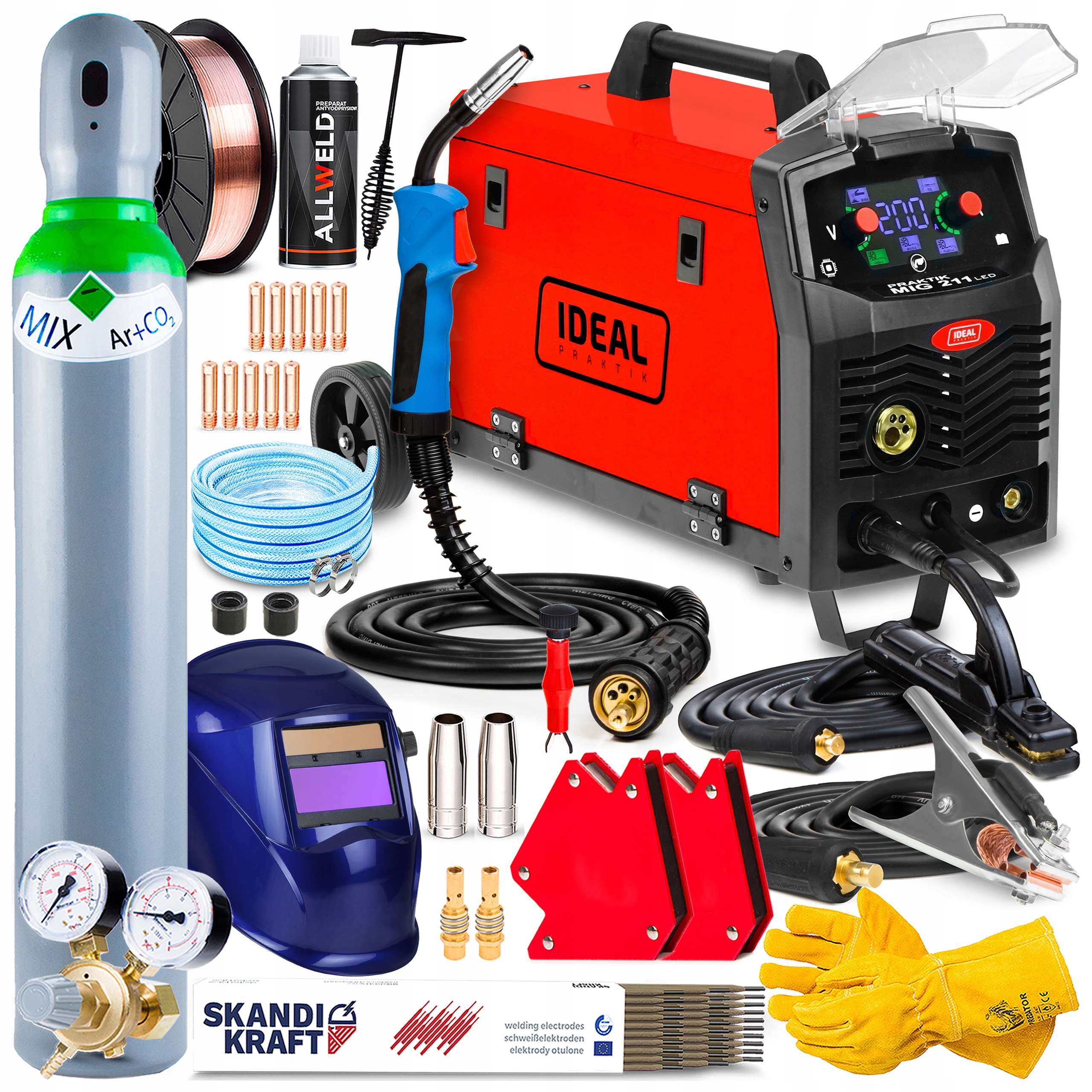 Invertorová Svářečka Ideal Praktik Mig 211 Synergie Led Mma Tig 200A Hliník