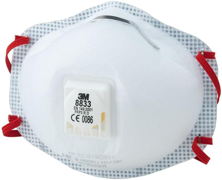 Maska Filtrująca przeciwpyłowa półmaska 3M 8833 FFP3 10szt.