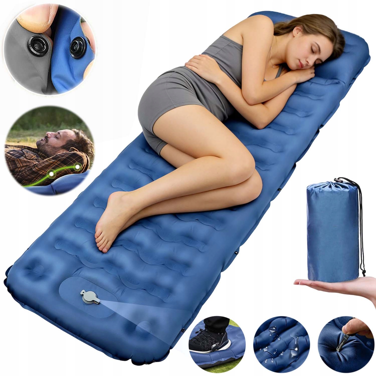 Matrace Samonafukovací Turistická Kempingová Vestavěná Pumpa S Rolovací Podložkou