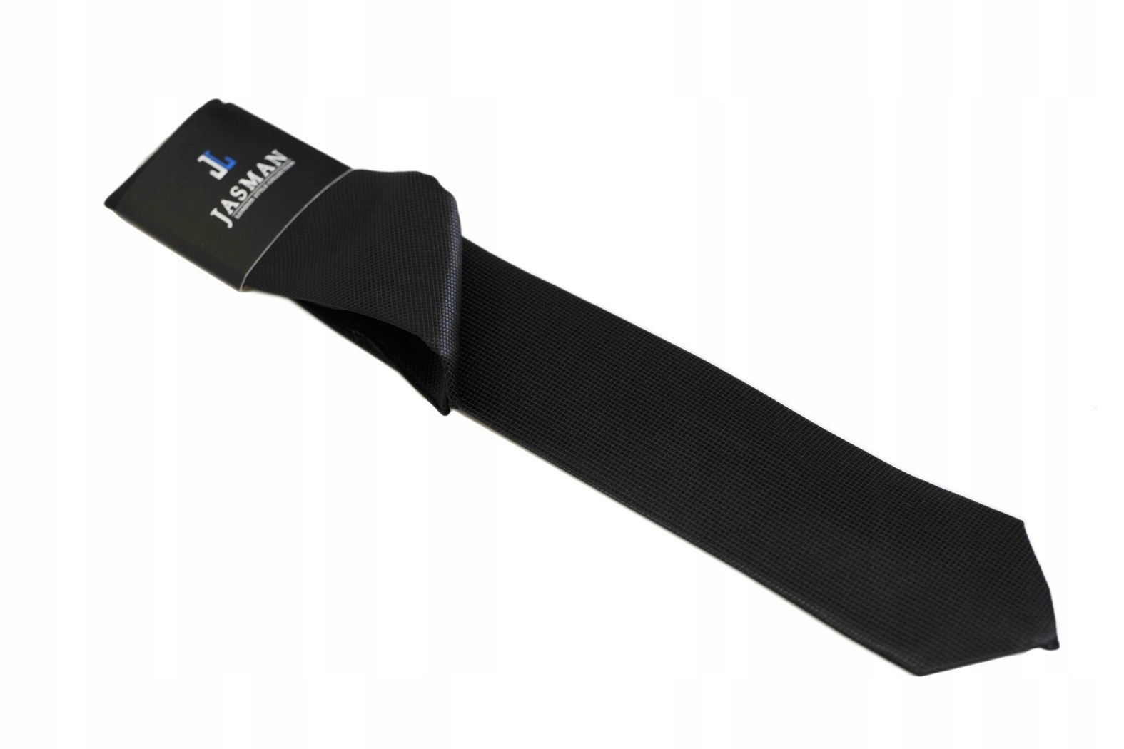 Узкий модный галстук черный в комплекте с нагрудным платком