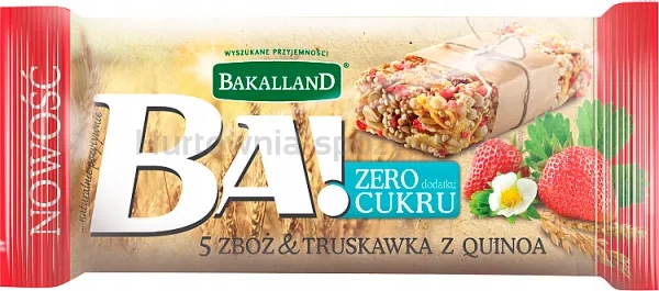 Levně Bakalland Ba! Tyčinka 5 obilovin Jahoda Quinoa 30 G