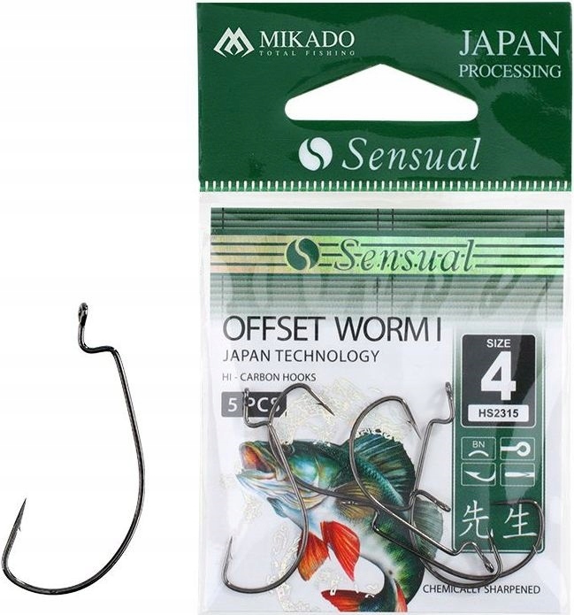 Haczyki Mikado Sensual Offset Worm I 5/0 Bn