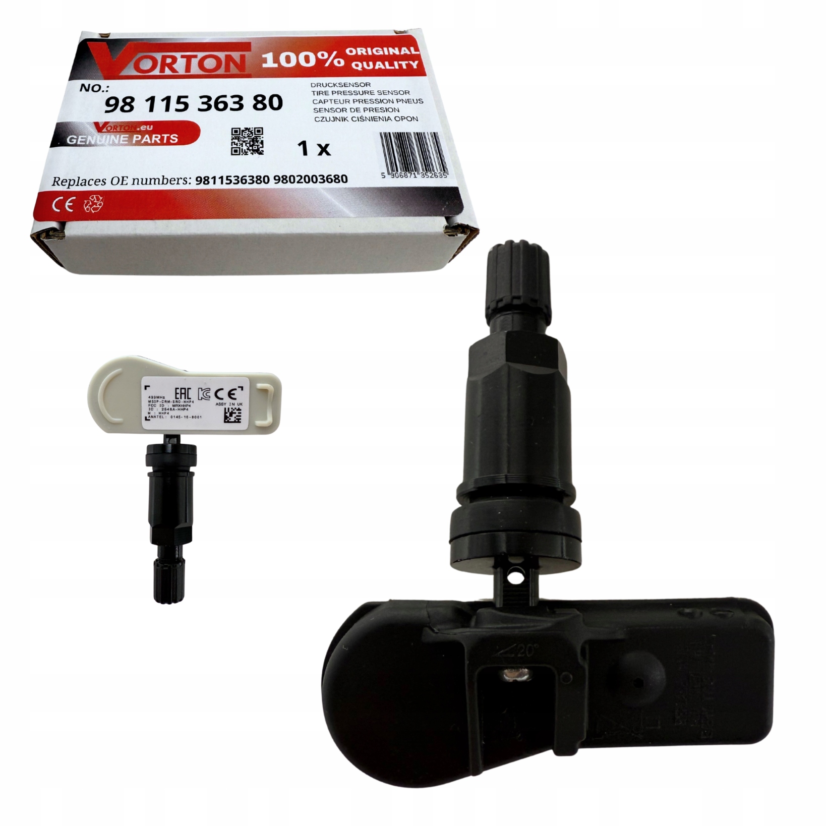 1x Senzor Tlaku Vzduchu Pro Kola Pneumatik Tpms Citroen C4 Peugeot 3008