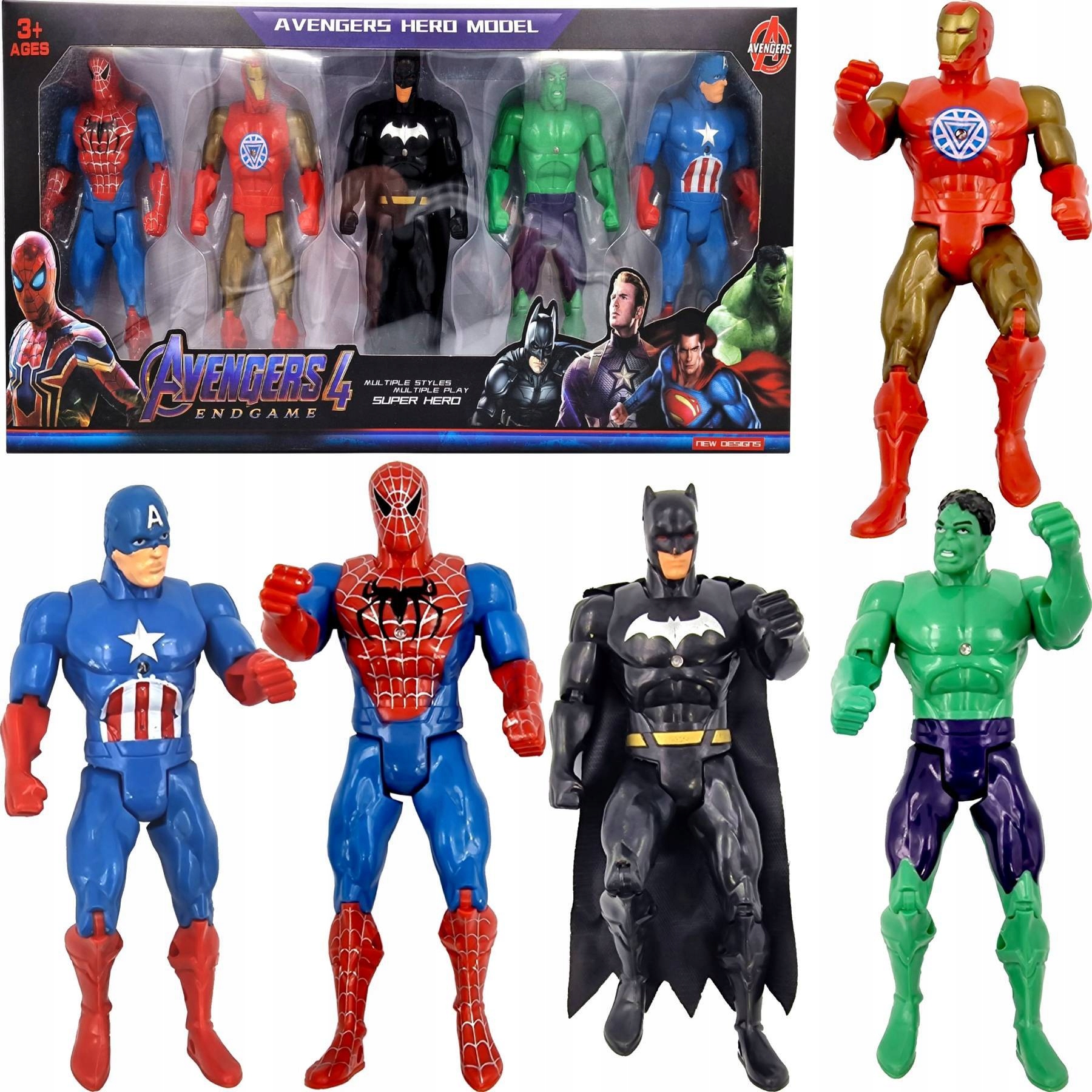 

Duże Figurki Avengers Hulk Spiderman Batman 5 Szt
