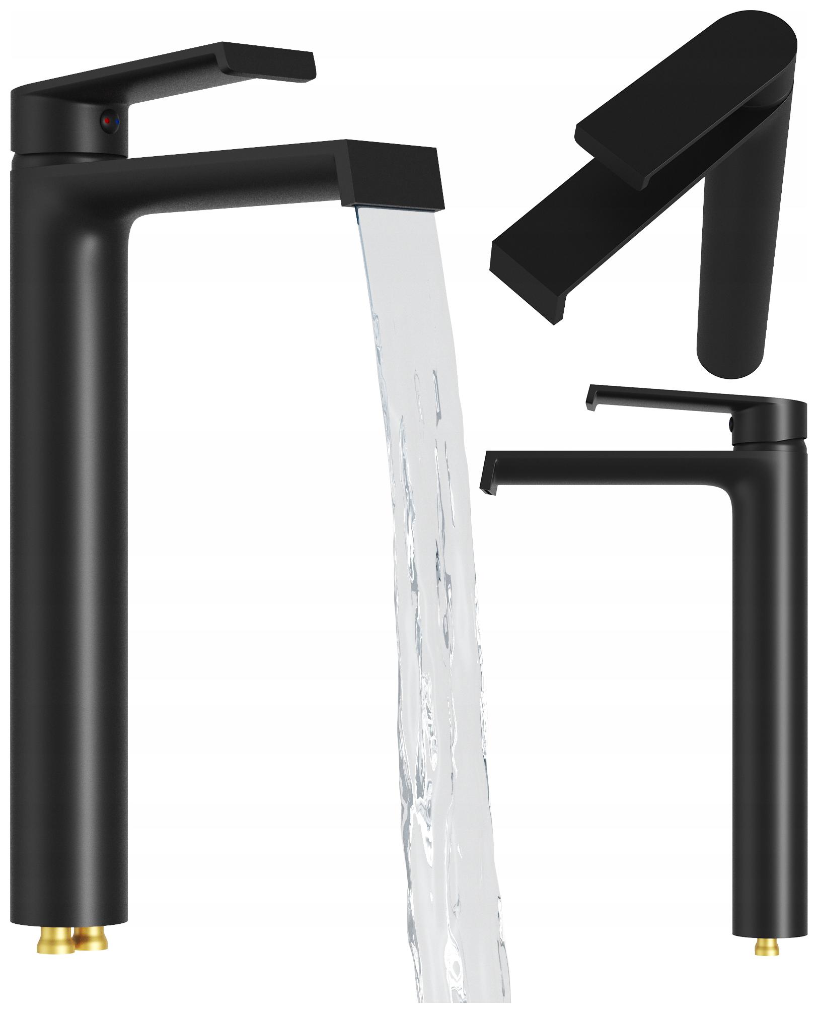 Vysoká Čierna Umývadlová Batéria Jednopáková Bali