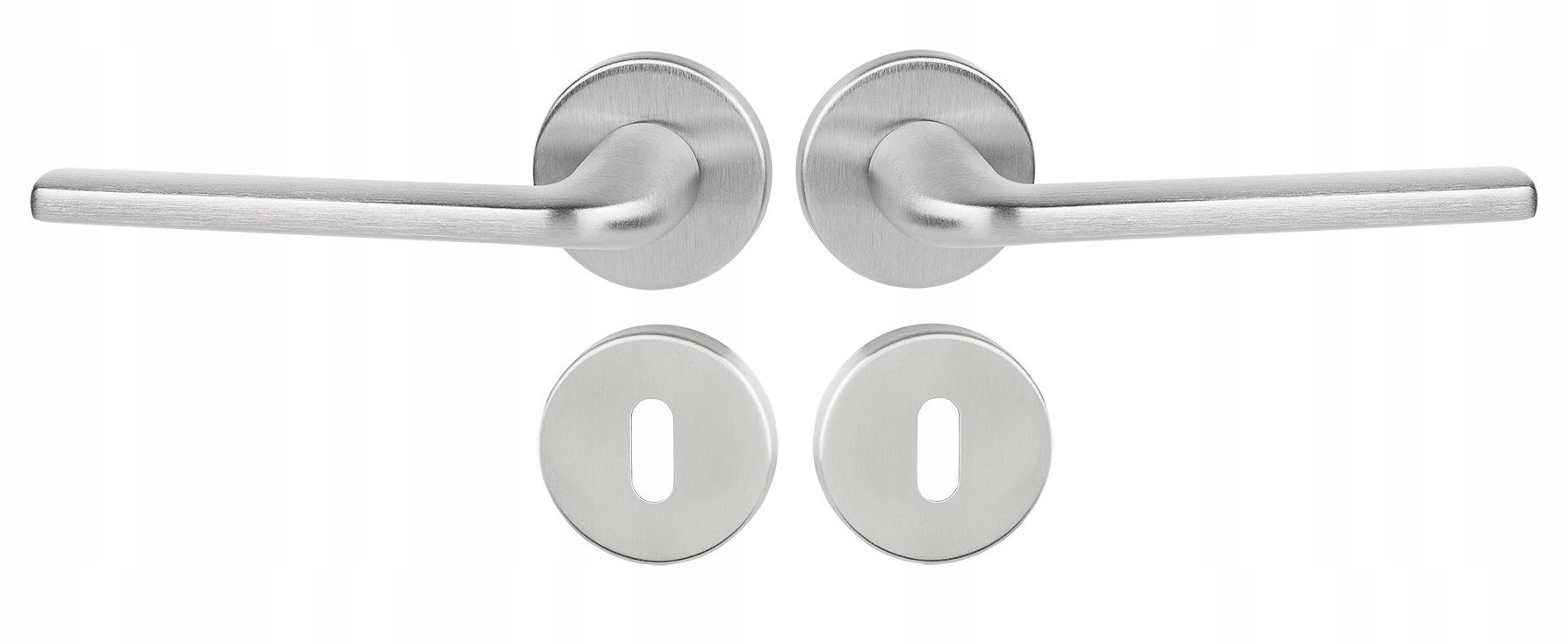 Klika na dveře komplet rozety klíč štítek Scandi slin kulatý chrom matný