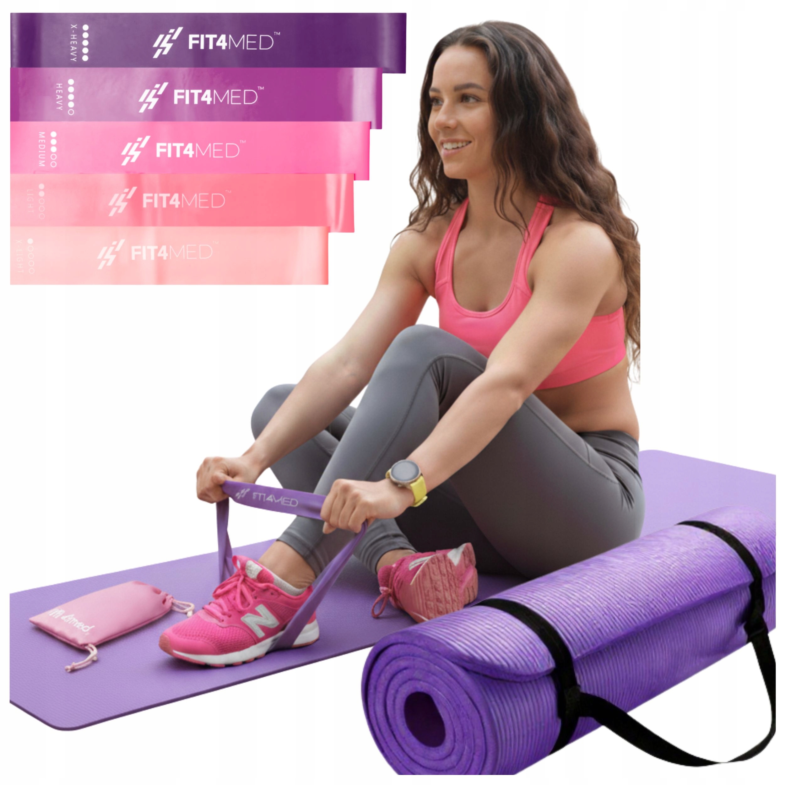 Sada Pro Domácí Fitness Cvičení 5 Gum Hip Band Silná Prostiskluzová Podložka