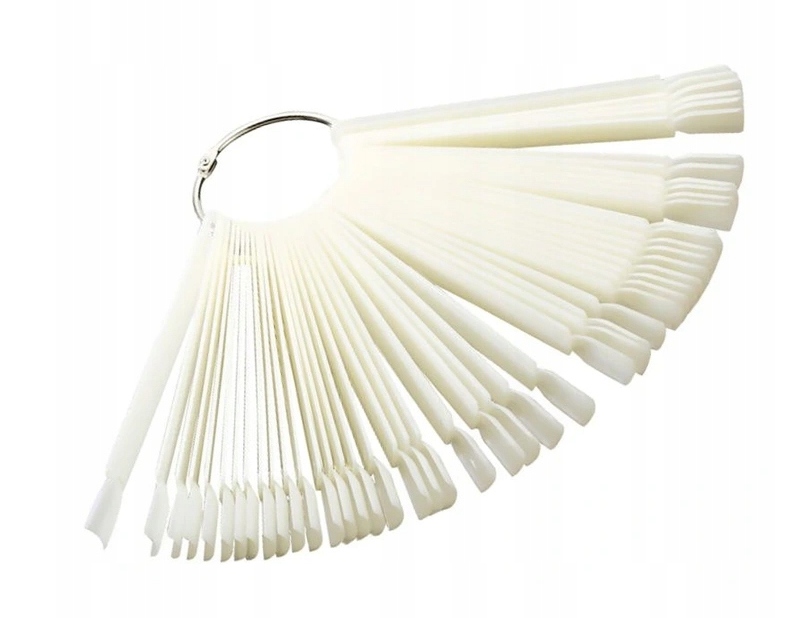 WZORNIK DO PAZNOKCI NA KOLE WACHLARZ - 50szt ECRU - KWADRAT