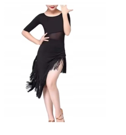 Sukienka 158 Do Tańca Czarna Gładka 2592