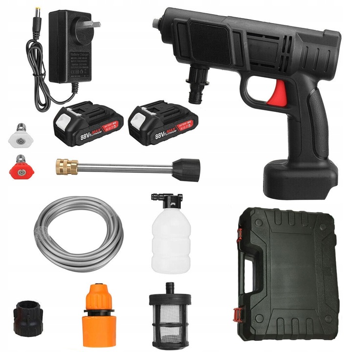 MYJKA CIŚNIENIOWA AKUMULATOROWA 2AH MYJKA SAMOCHODOWA PIANOWNICA WĄŻ 5M