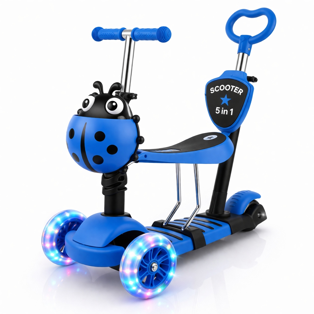 Hulajnoga Dla Dzieci Balansowa Trójkołowa Składana Led Jeździk 5w1
