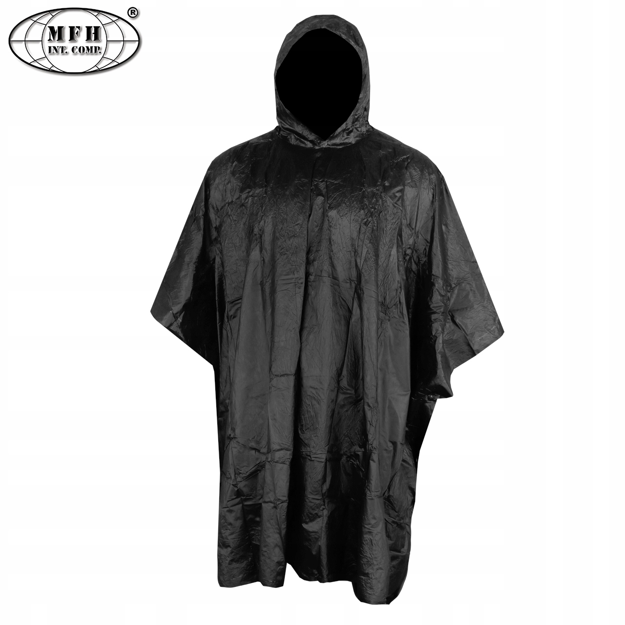 Peleryna Przeciwdeszczowa Ponczo z Kapturem MFH Poncho Vinyl Black Czarna EAN (GTIN) 4044633148957