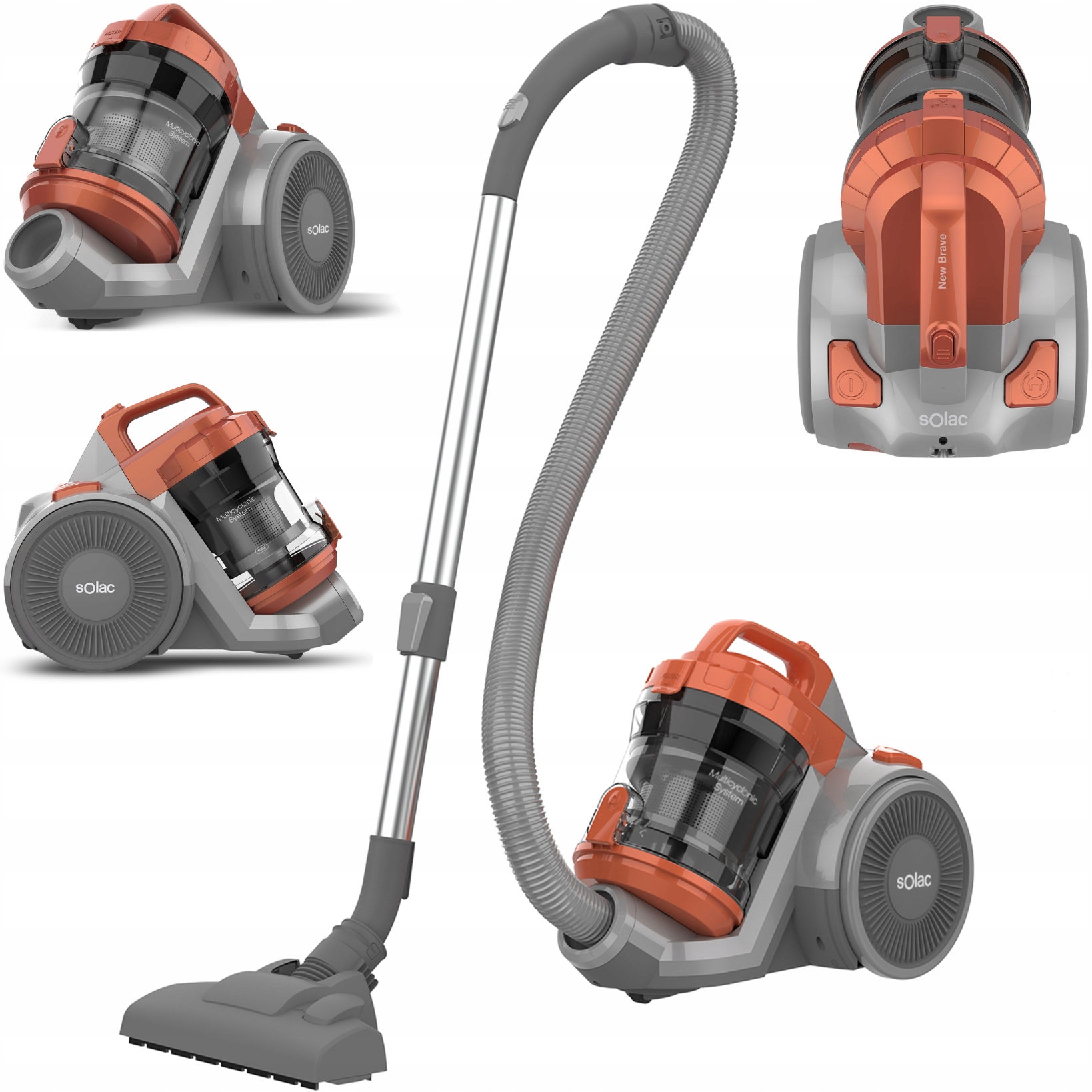 Vysavač Cyklonový Bezsáčkový Hepa 3 Nástavce Solac More Brave 3L 800W