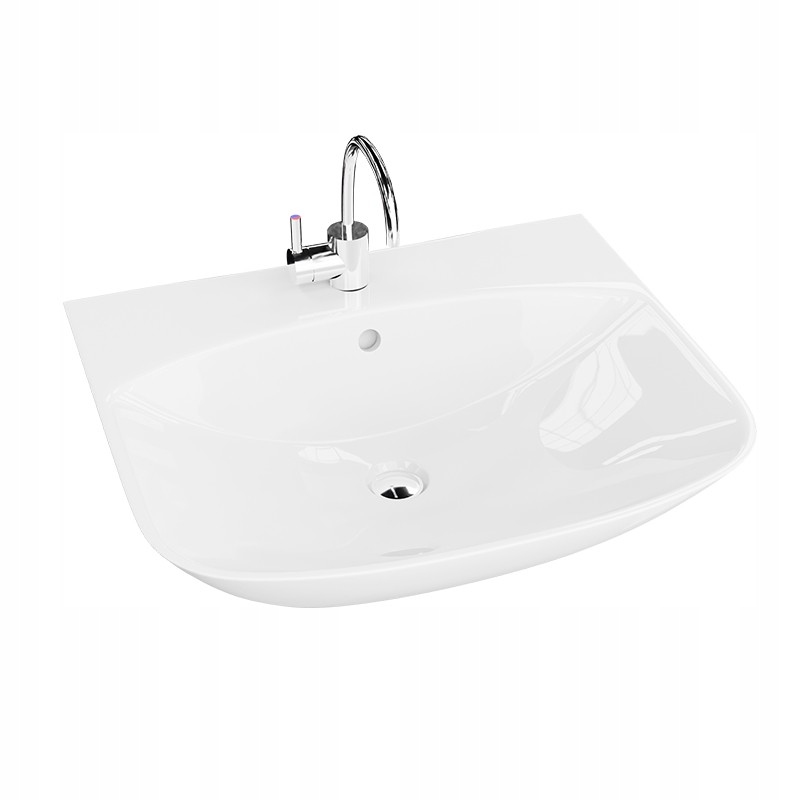 Závěsné umyvadlo Dore 560 Půlkruhová keramika s přepadem