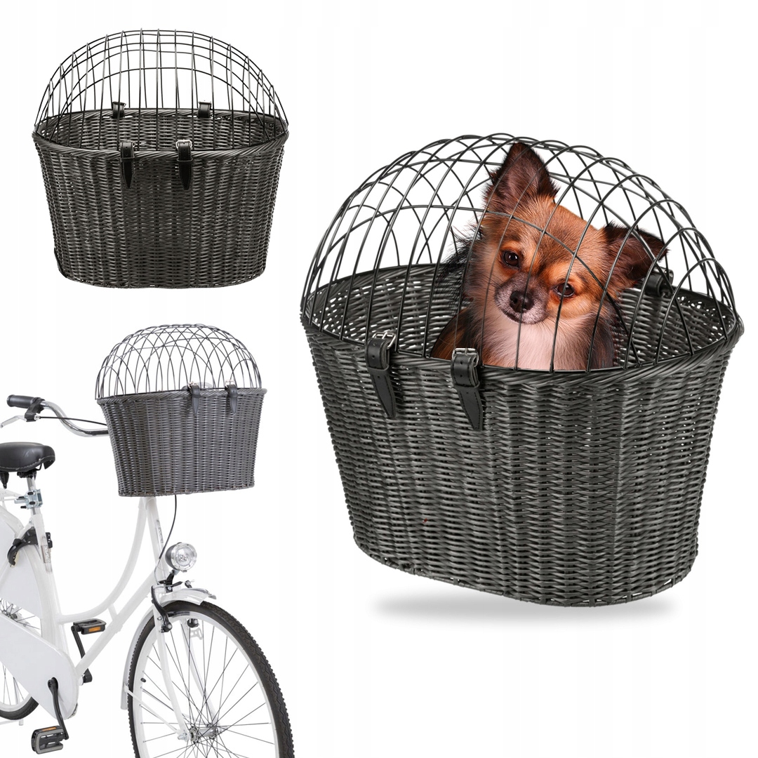Kosz Transporter Wiklinowy na Rower Kierownicę dla Psa Kota Trixie do 5KG