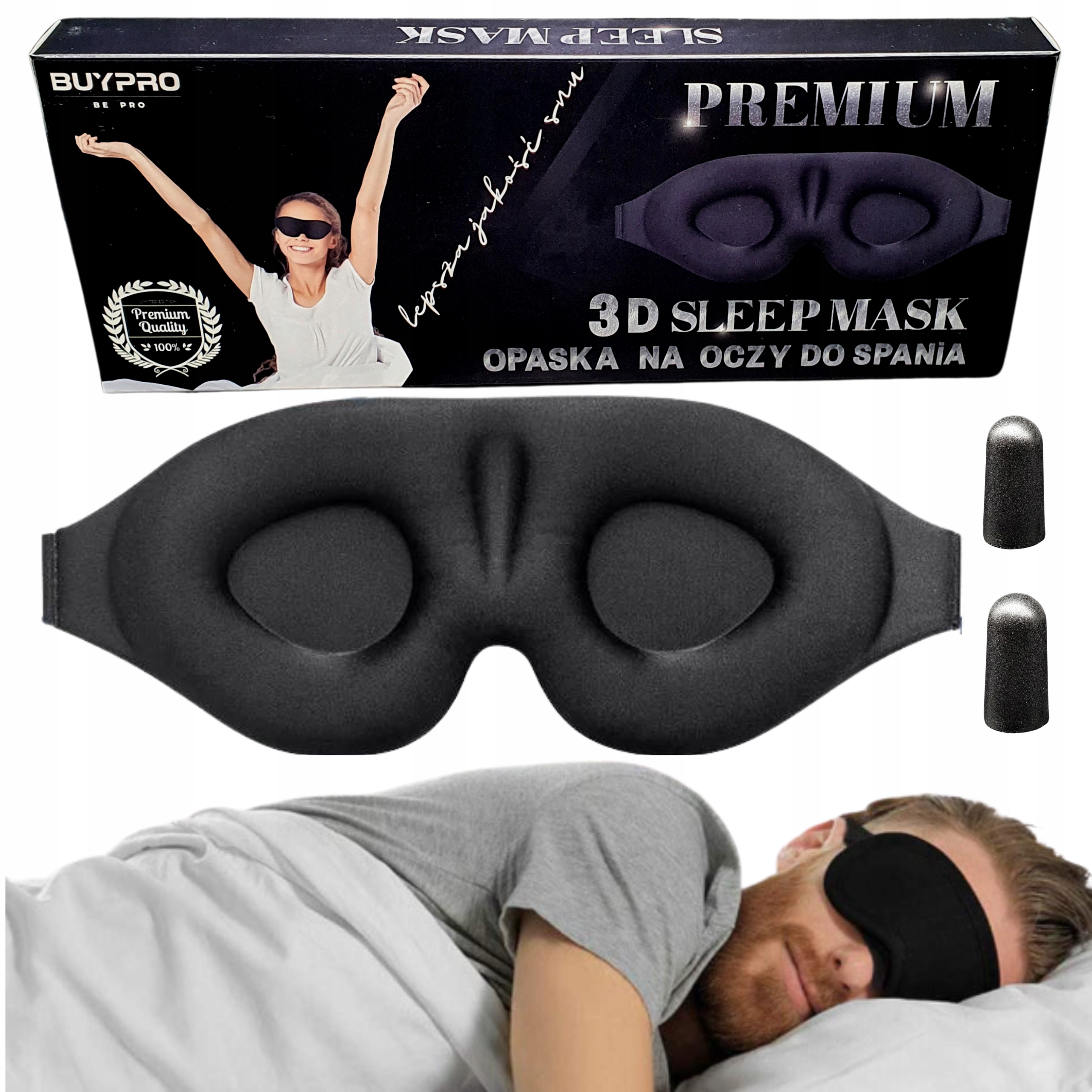 

Opaska Na Oczy Maska Do Spania 3D Stopery Gratis!
