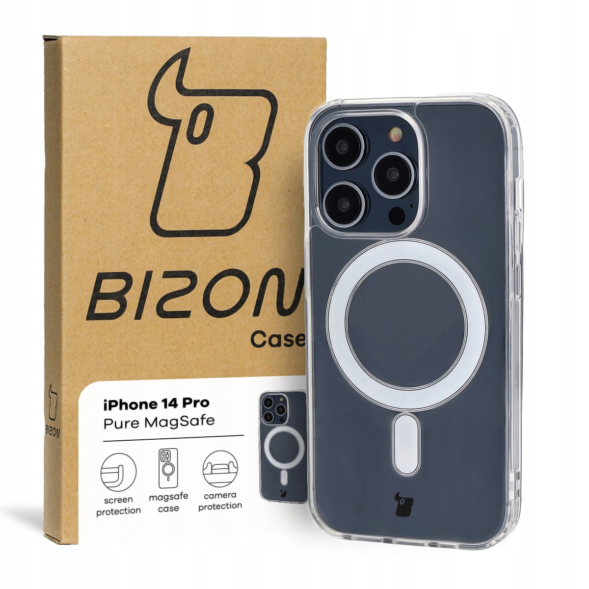 

Etui Bizon do iPhone 14 Pro, case, plecki, MagSafe