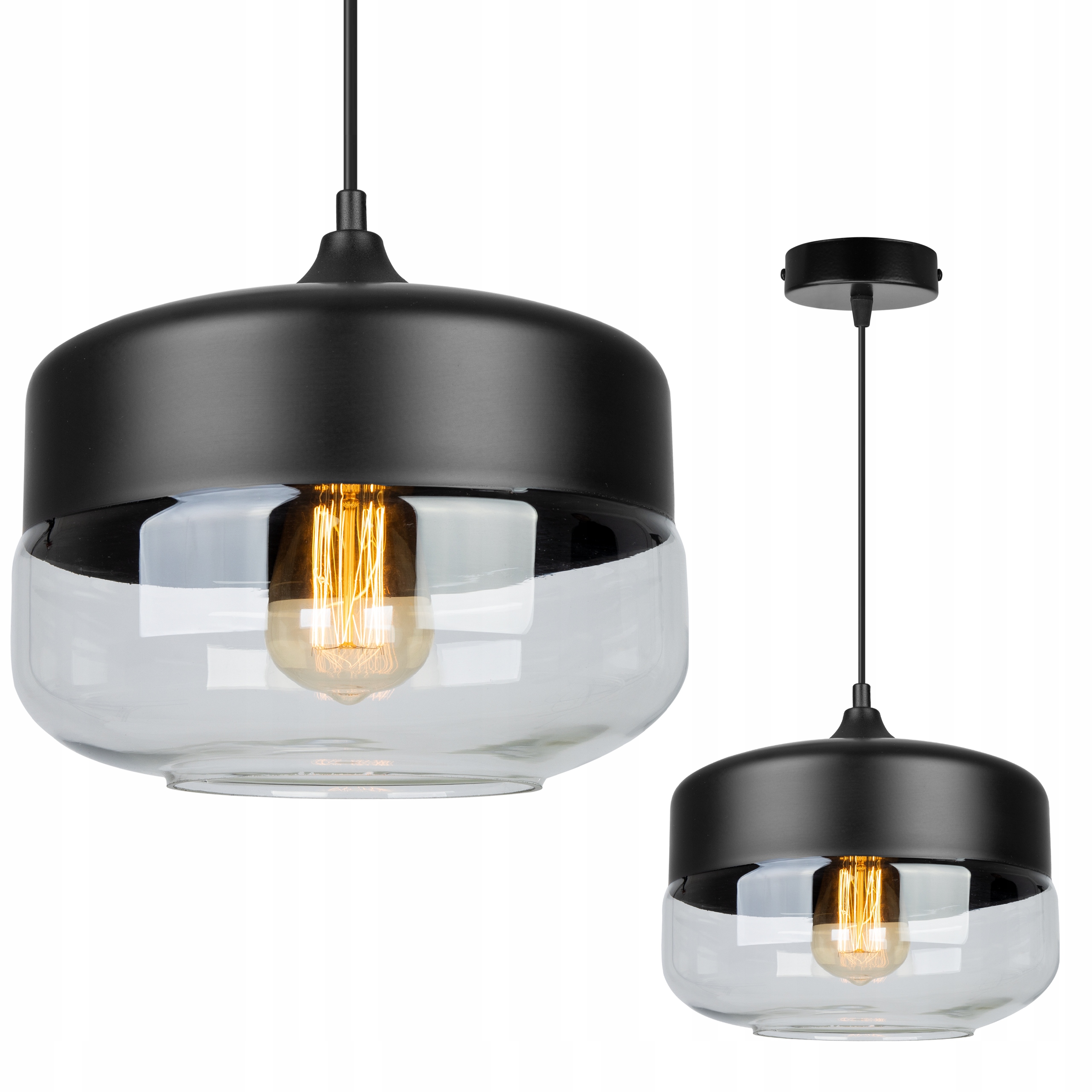 

Lampa Sufitowa Wisząca Plafon Szklany Klosz Led