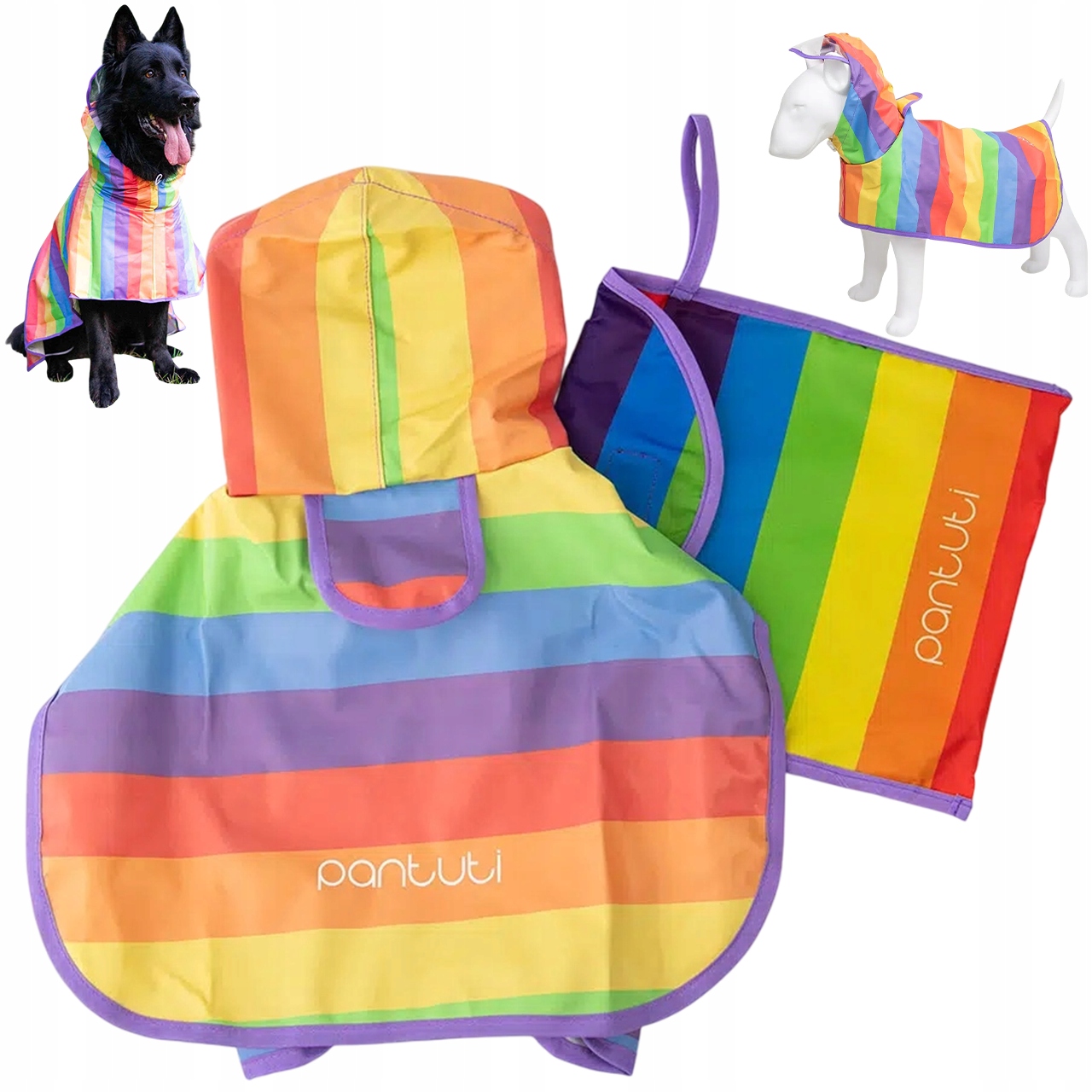 Levně Pláštěnka Pro Psa 6XL Voděodolná, Pohodlná, Aurora, Duhová