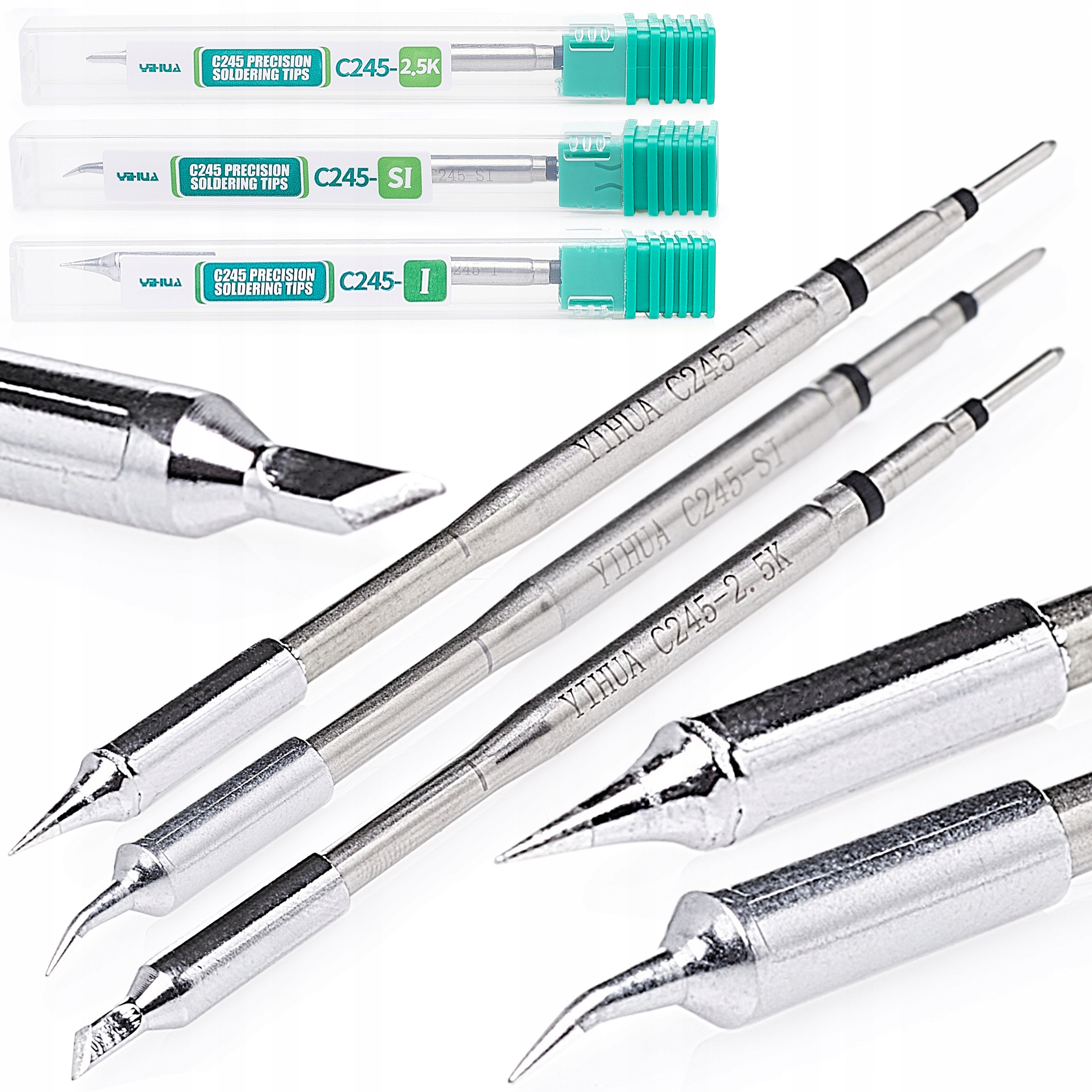Sada 3 Pájecích Hrotů Yihua C245 T245 A Si 2.5K Pro Pájení Techrebalem