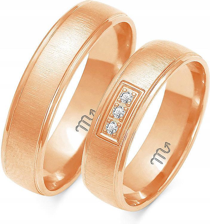 Prsten z růžového zlata pro pár 585, 8 9 10, módní svatební kolekce