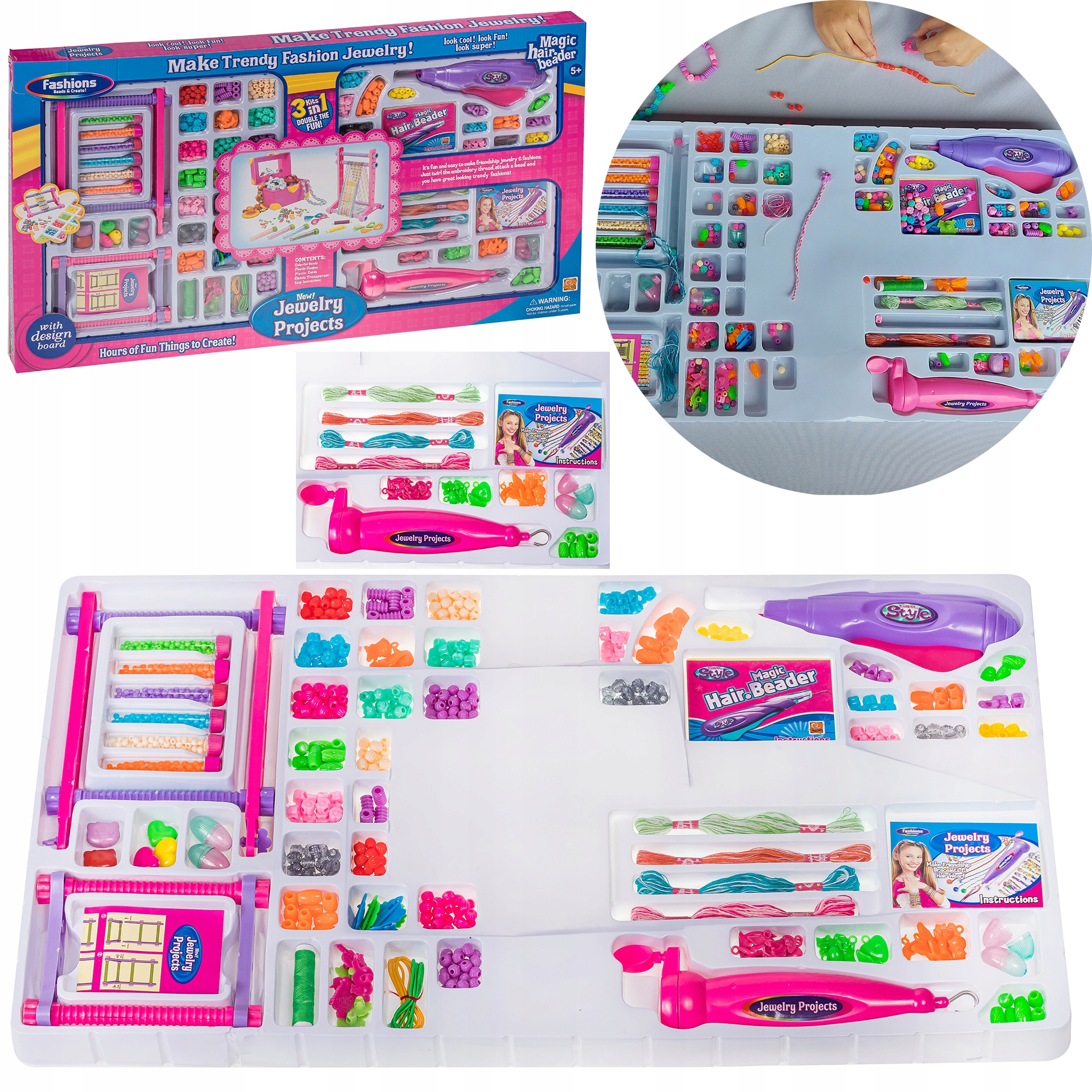 ZESTAW KORALIKÓW DO ROBIENIA BRANSOLETEK WŁOSÓW