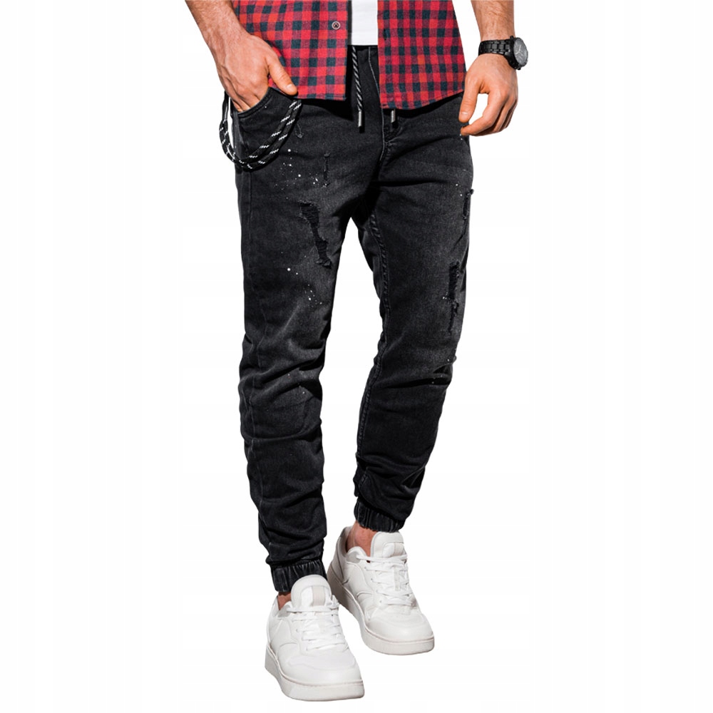 

Spodnie męskie jeansowe joggery P939 czarne XXL